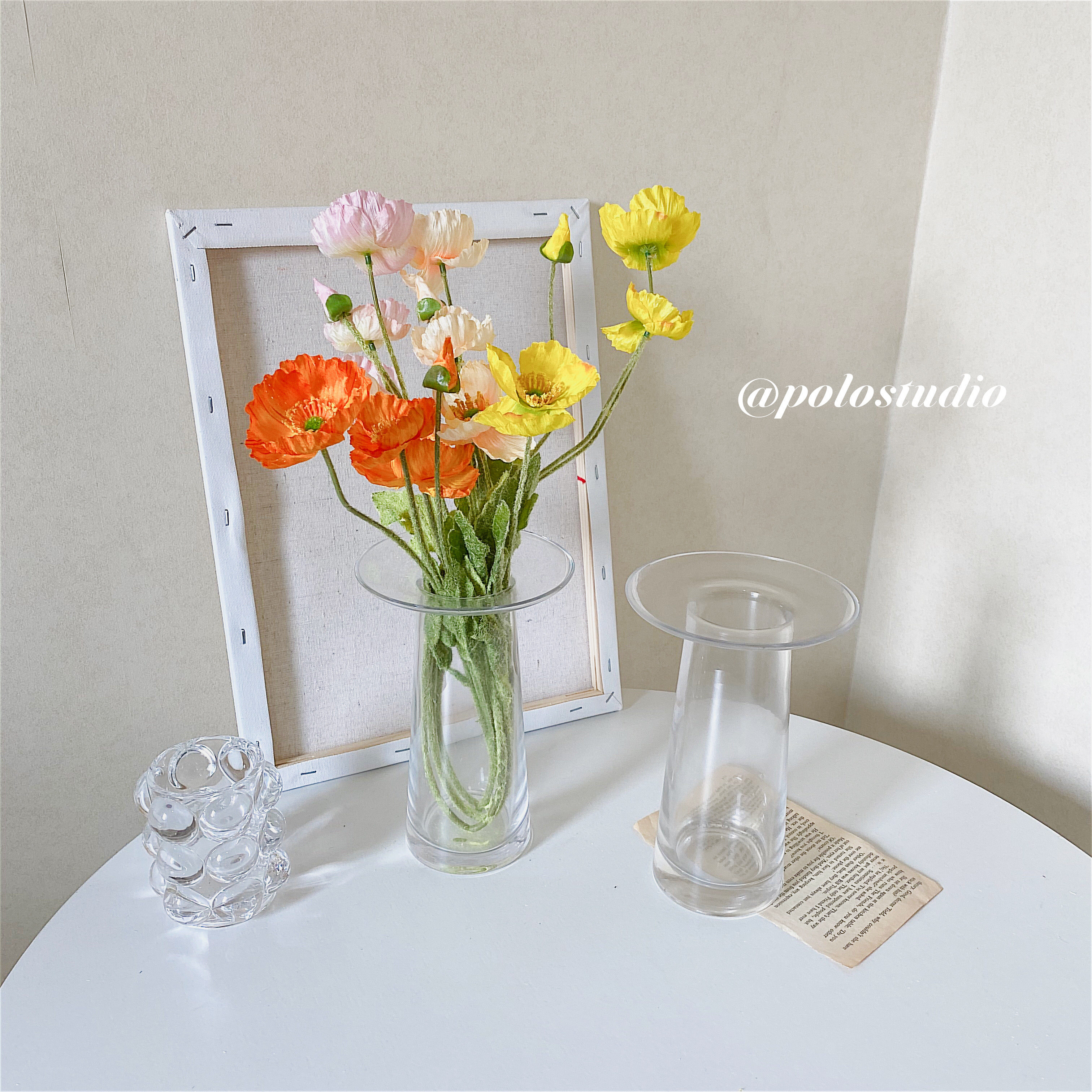 ins with the same transparent glass vase net red niche design pastoral style desktop decoration coffee decoration