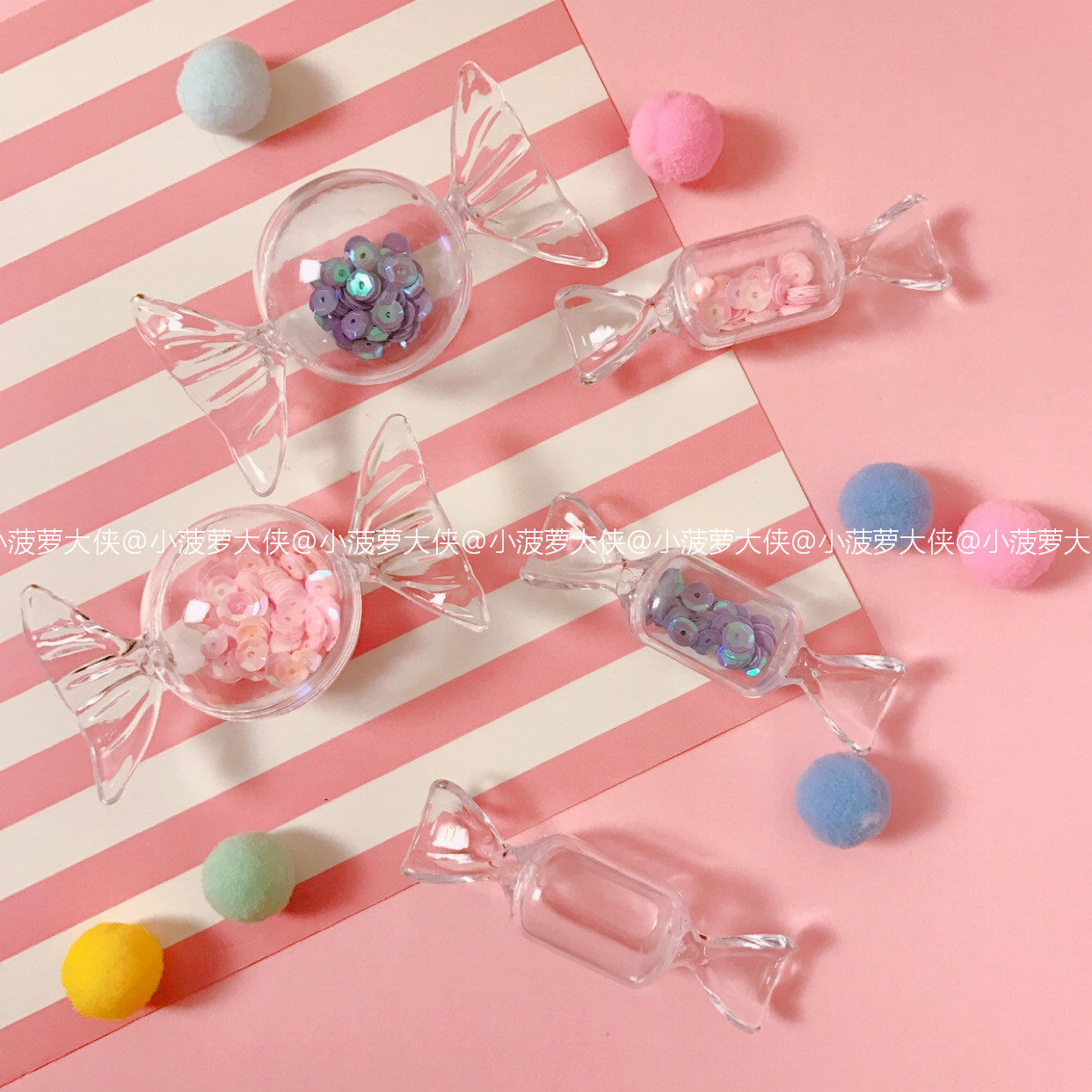 ins new square round trumpet transparent candy shape gift box storage girl heart room decoration small ornaments