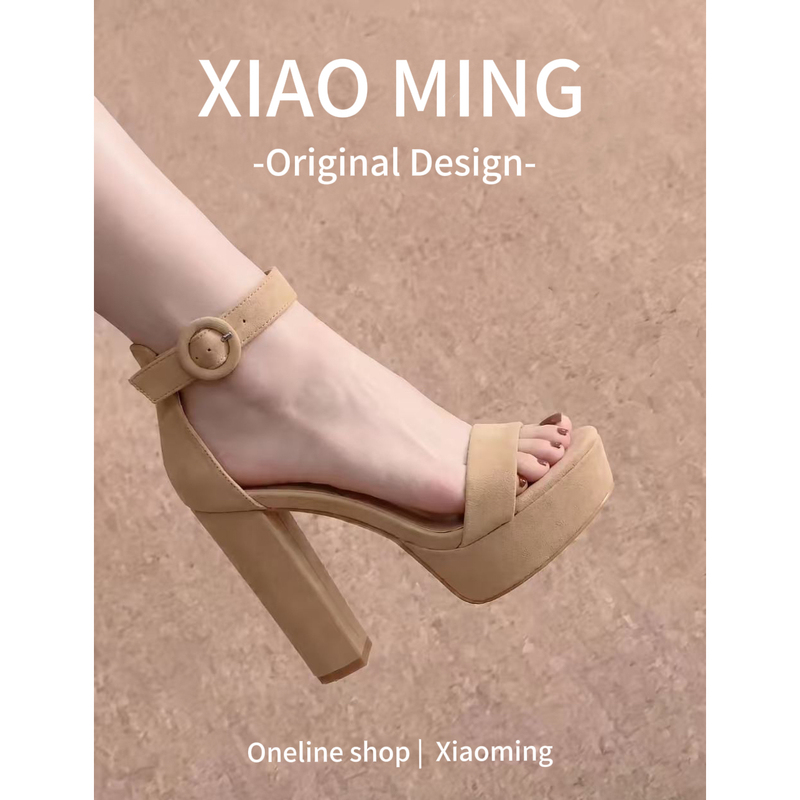 Stunning Waterproof Platform Thick-Soled Chunky Heel One-Strap High-Heeled Sandals for Petite Women, Retro Mature Style Versatile High-Heeled Sandals Stunning Waterproof Platform Thick-Soled Chunky Heel One-Strap High-Heeled Sandals for Petite Women, Retro Mature Style Versatile High-Heeled Sandals