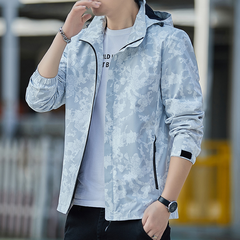 Spring and Autumn Camouflage Jacket for Men and Women with Detachable Hood, Windproof and Rainproof, Mountaineering Couple Outdoor Trendy Jacket