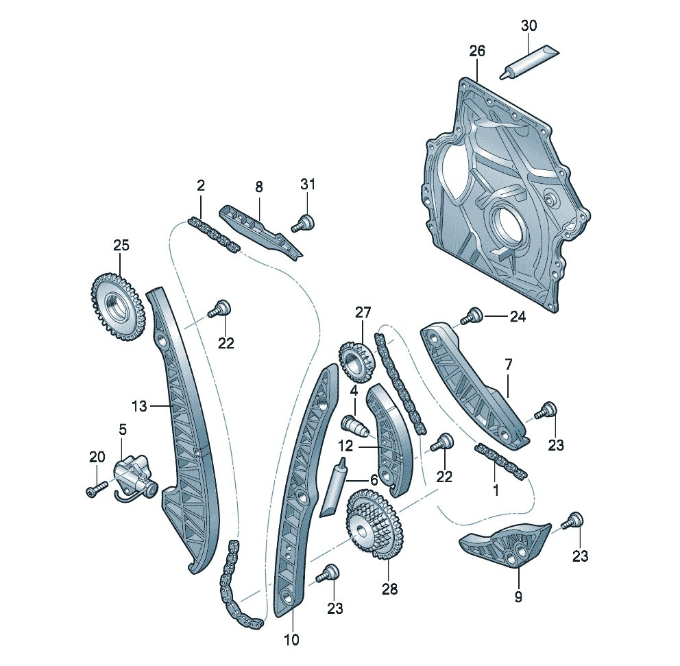 Valour 发动机 正时链-滑轨