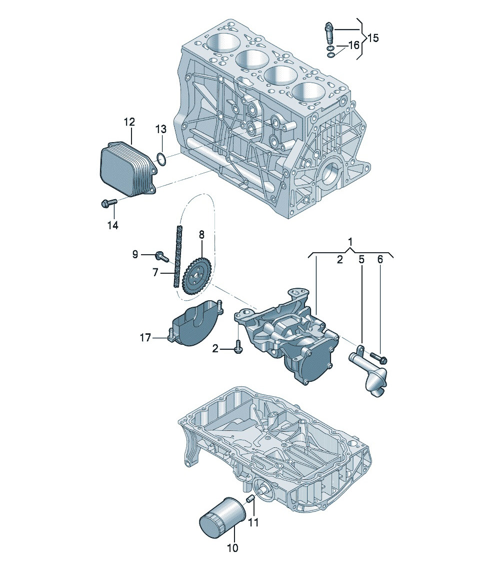 欢腾H1 发动机 机油泵及周边