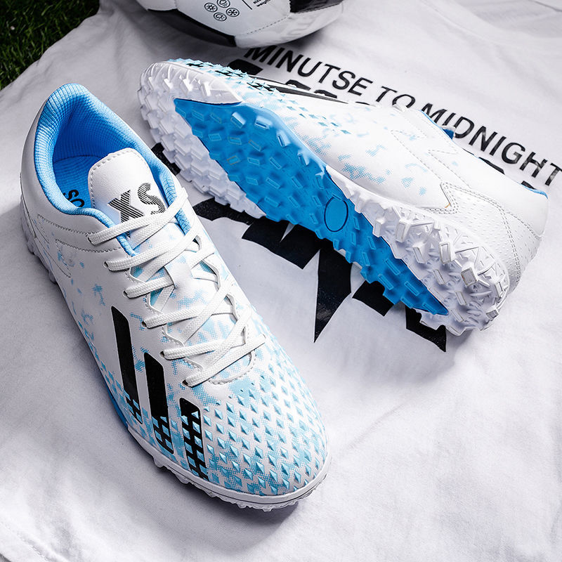 Huaqiang pull back football shoes men's broken nails primary school students teen girls boys breathable tf artificial grass ag training shoes