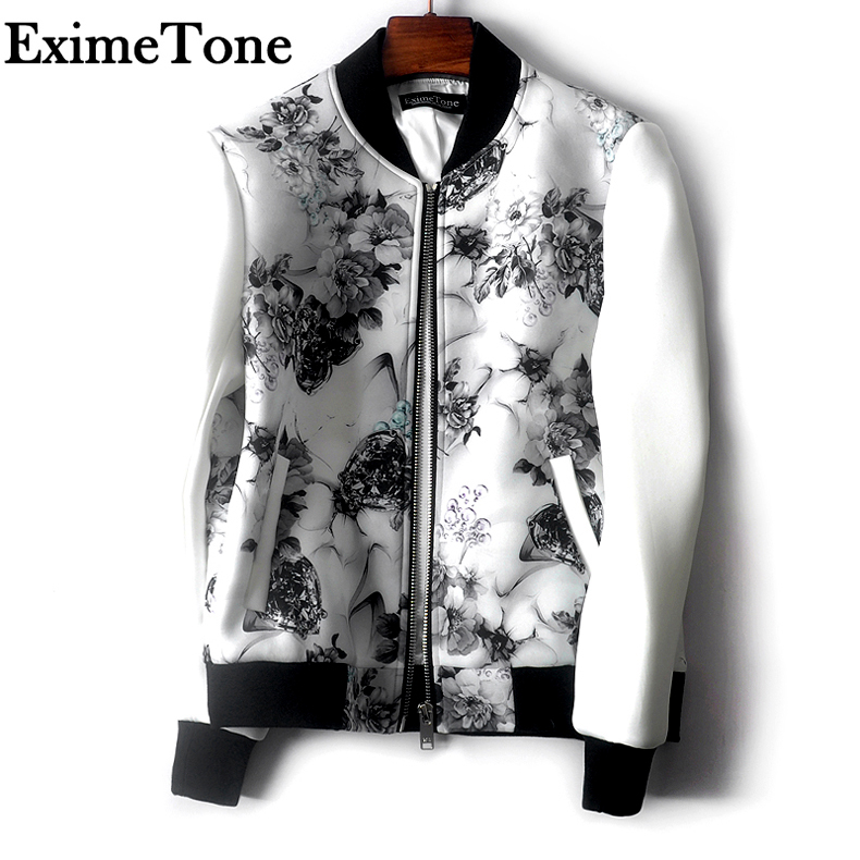 Spring Autumn Loaded Men's Stand Space Cotton Laced Jacket Jacket Jacket Short casual baseball uniform Printed Thin Eggplant Cardiovert