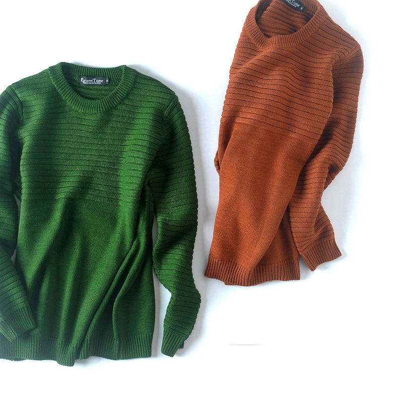 Men's Crewneck Sweater Jacket Winter Long Sleeve Casual Pullover Knitwear Solid Color Slim Fit Sweater Sweater Top