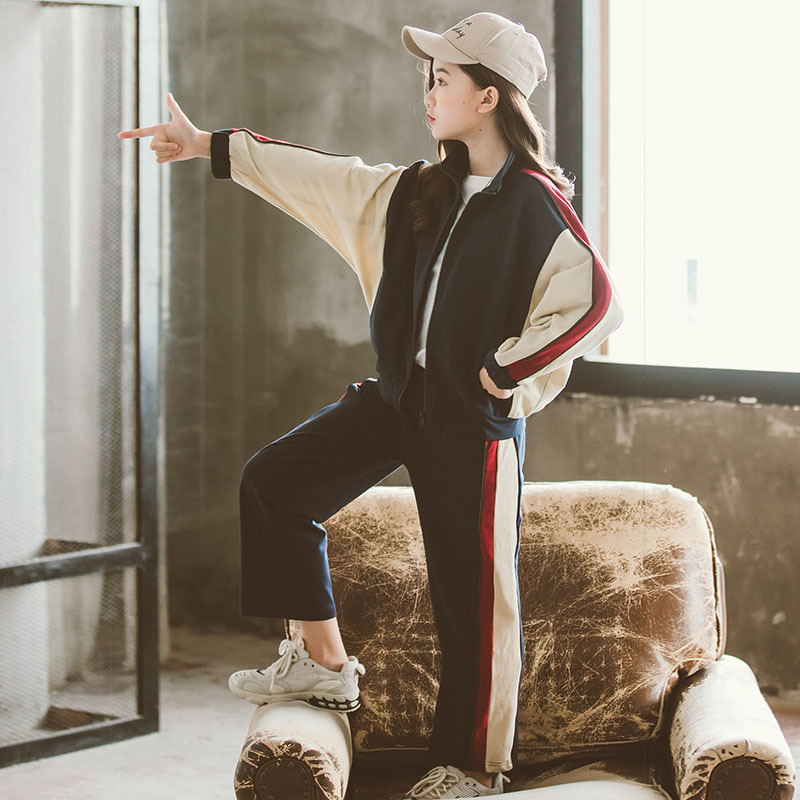 Children's sportswear suit primary school students class service spring and autumn kindergarten uniform sports meeting boys and girls two-piece suit