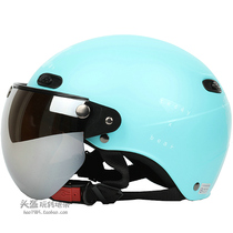 Taiwan EVO hand-painted bear matte blue Harley electric motorcycle helmet for men and women Universal sun protection UV summer