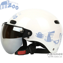 Taiwan EVO Zoo white Harley electric motorcycle helmet mens and womens hard hats UV-resistant four summer