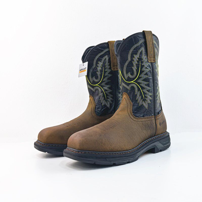 21 new cow leather steel head male boots denim work boots anti-toe locomotive boots waterproof