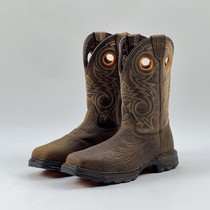 D Rider Horse Boots Steel Head Work Boots Anti-Kick Bull Leather Sleeve Embroidery Mens Boots Riding Cowboy Boots 41 5 44 yards