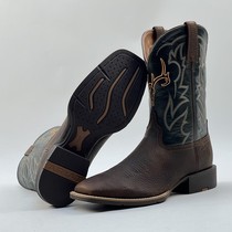 Size 43 new western cowboy boots thin-soled knight riding boots mens motorcycle boots genuine cowhide embroidered sleeves square toe