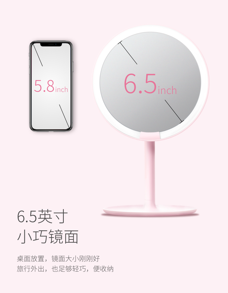 Ouyang Nana với cùng một đoạn Demi home Spot Amiro gương trang điểm mini led với đèn làm đẹp gương - Gương gương soi treo tường