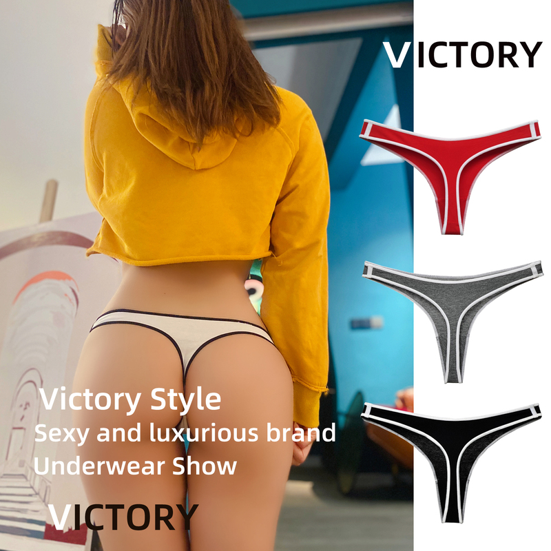 3-Pack of European and American Style Sexy Pure Cotton Comfortable Breathable Thong Panties for Women, Suitable for Sports and Fitness, Seamless and Invisible, Plus Size T-Back Panties for Women