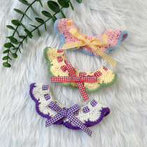 Cat collar hand-knitted pet saliva scarf dog bib halter neck marker cute decorative bib