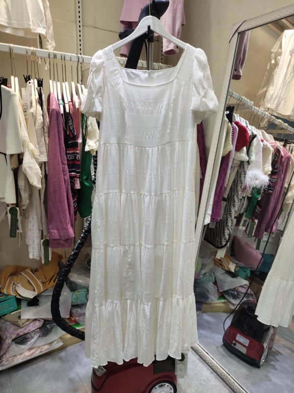 Anso Brand Withdraws from the Market 2026 Summer Sweet Casual Women's Round Neck Short-Sleeved Long Dress Fx1L317