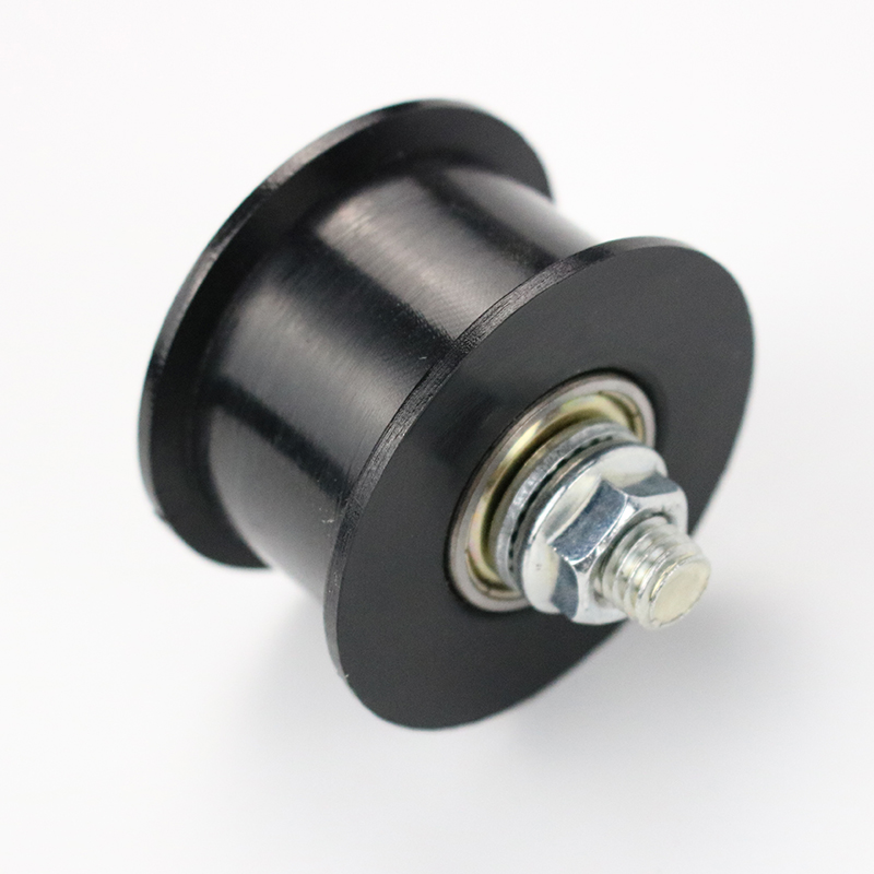 Motorcycle chain automatic tensioner with double bearing screw set spare wheel chain guide separate rubber wheel