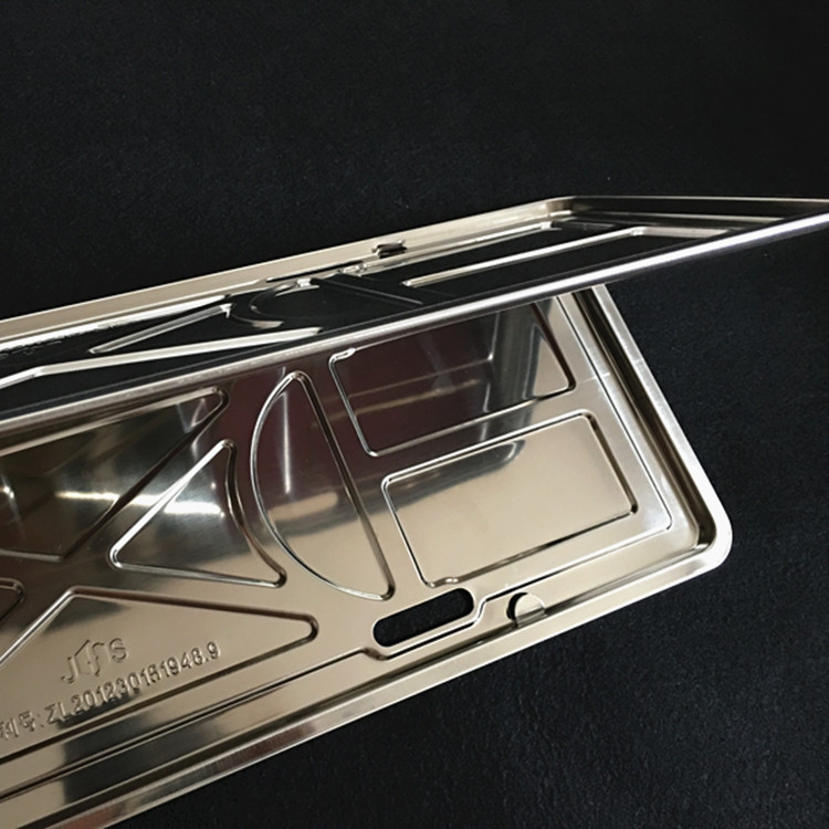 New energy license plate frame stainless steel new traffic regulations green license plate frame 304 thickened license plate tray