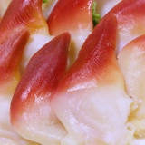 Канадский арктический сашими Свежий ломтик S -класс лосось лосось Sweet Sweet Sweet Crimp