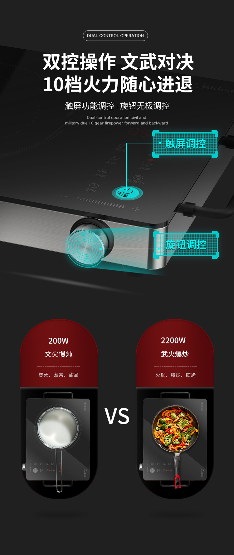 美的 家用一体式电陶炉 10档火力调控 图7