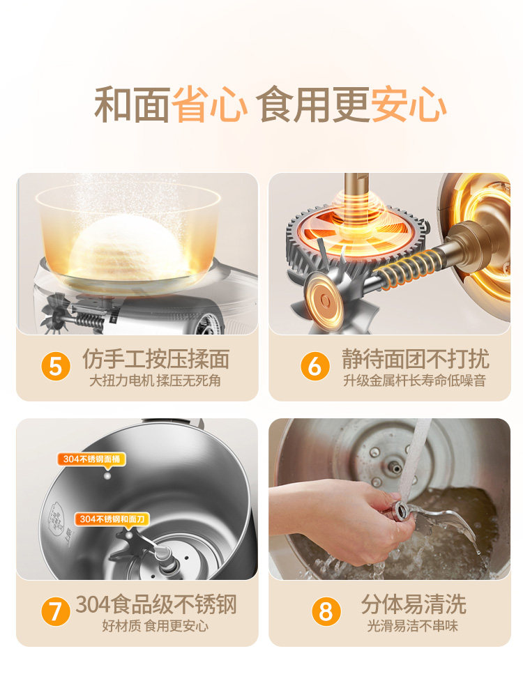 Midea Fully Automatic Household Small Dough Kneading and Fermentation Machine Multifunctional Chef Machine Large Capacity 2025 New Model