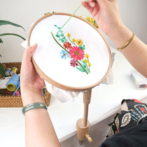 Deskside embroidery stand clip-on cross-stitch embroidery stand embroidery support beech wood embroidery hoop French embroidery booth auxiliary tool