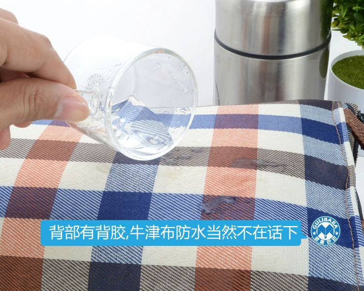 Nhôm lá bảo quản lạnh và bảo quản cách nhiệt túi xô hộp ăn trưa túi ăn trưa túi vải Oxford vải tròn không thấm nước túi vải dày - Hộp cơm điện sưởi ấm