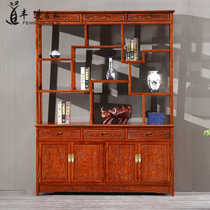 Mahogany furniture rosewood porch cabinet duobao pavilion solid wood hall cabinet Chinese living room partition wine cabinet bogu frame