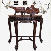 Ebony half round table half platform solid wood Chinese antique half table semi round table mahogany furniture porch side table