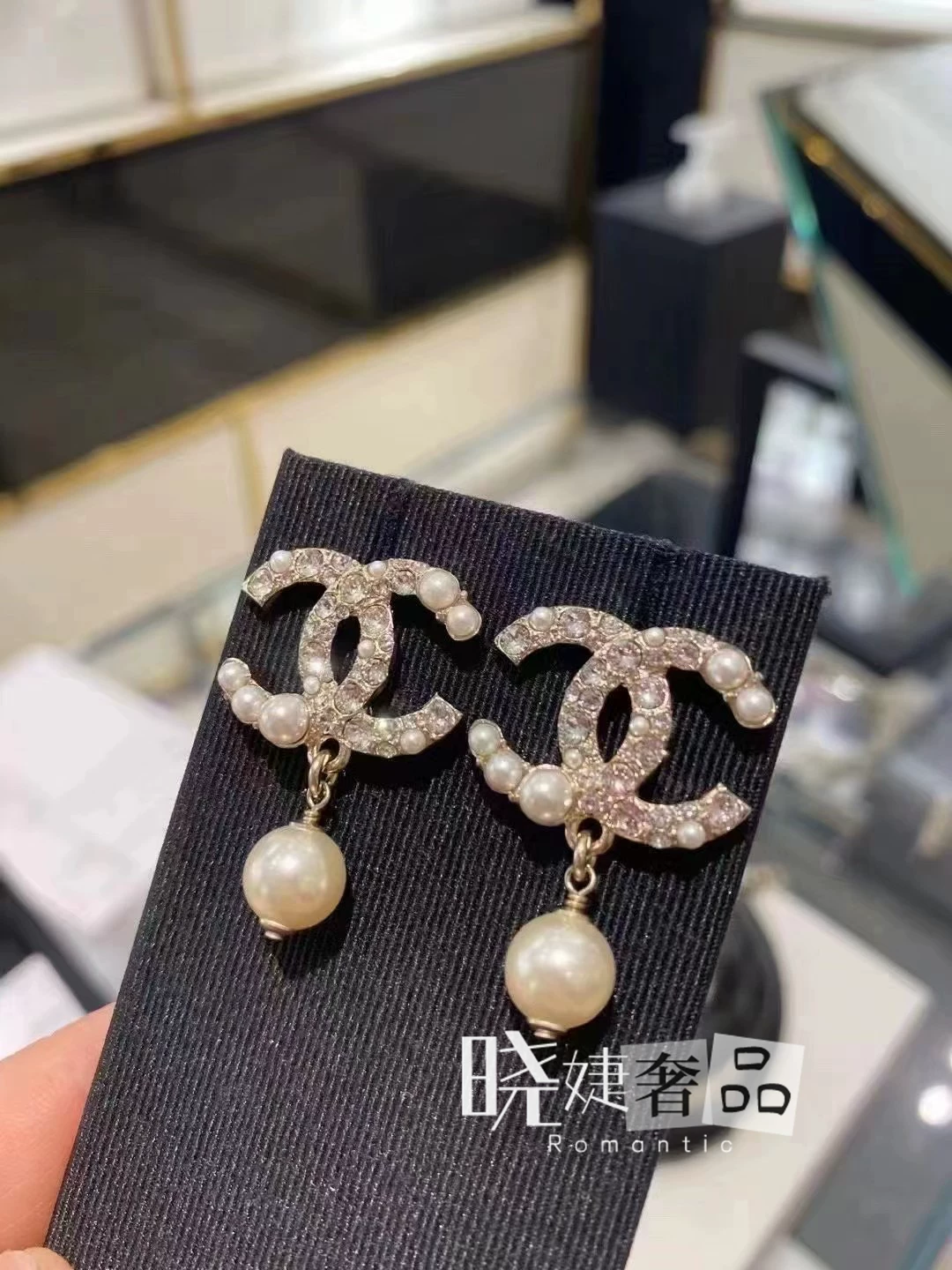 Классические серьги Chanel, бриллиант с буквами, жемчужное украшение, подвеска