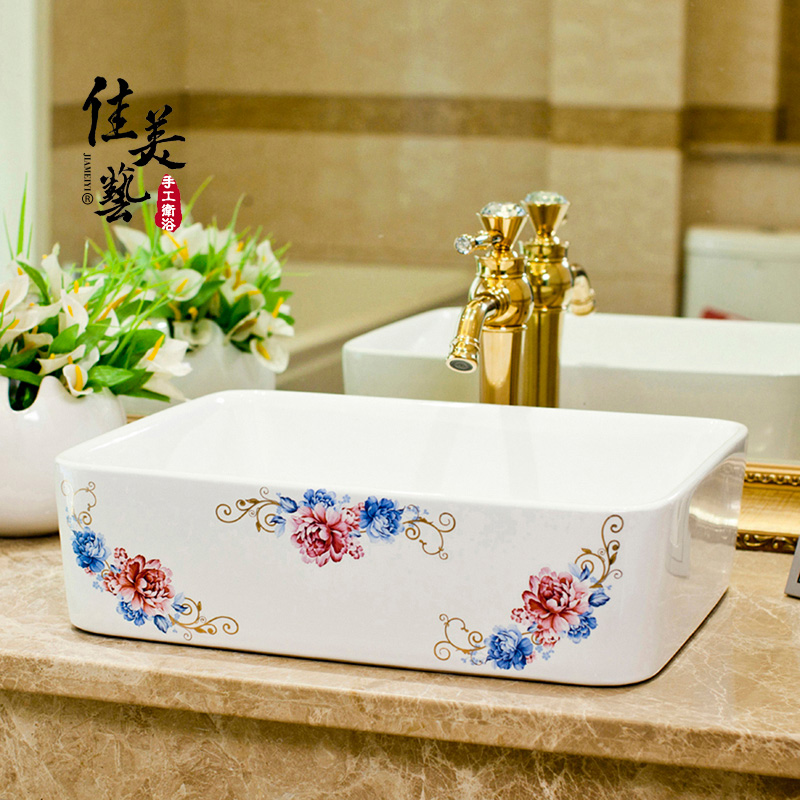 Washbasin Ceramic Basin Dressing Room Washbasin Art Basin Countertop Basin Creative Simple Painted Bathroom 819