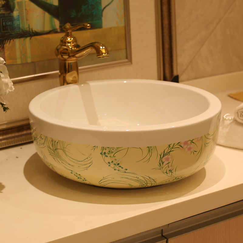 Wash basin ceramic pelvis toilet basin art table basin basin creative personality painted bathroom 627