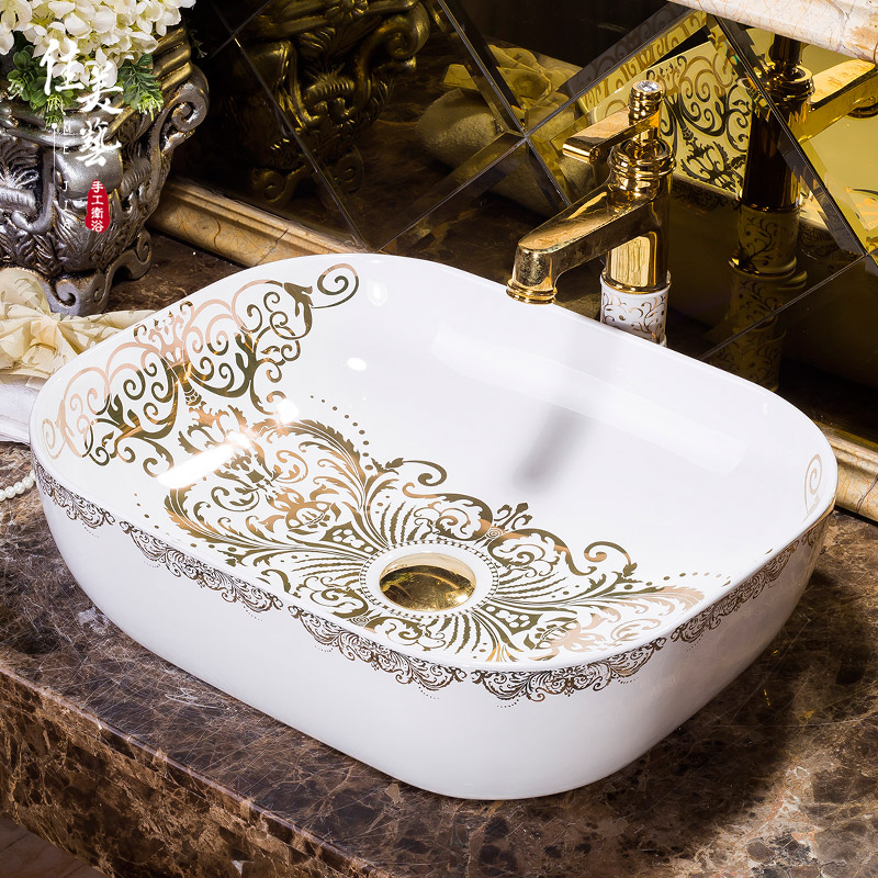 European-style Nordic bathroom ceramic washbasin washbasin basin countertop basin art basin bathroom cabinet basin bathroom 1238