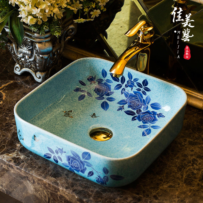 Washbasin Ceramic Face Basin Makeup room Wash Basin Art Terrace Basin creative minimalist Painted Bathroom 1421