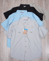Foreign trade summer mens outdoor leisure multi-pocket work shirt mountaineering camping quick-drying breathable loose short-sleeved shirt