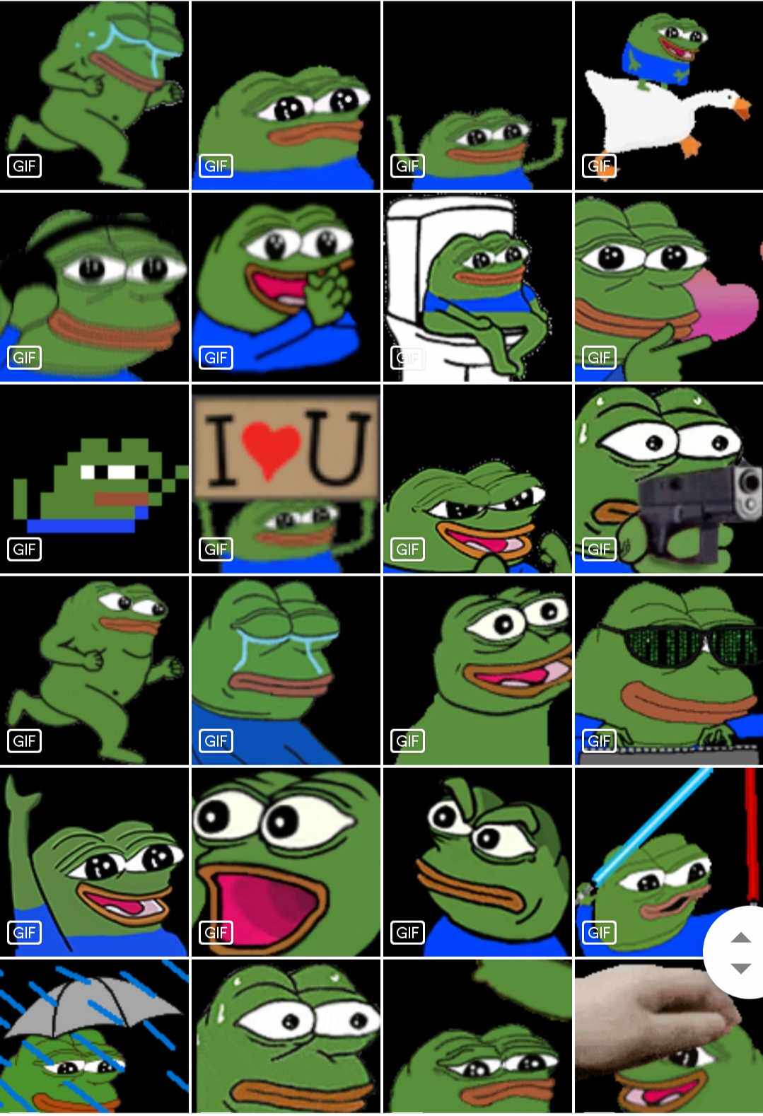 绿皮大眼青蛙悲伤蛙动态表情50枚评价- 淘宝网