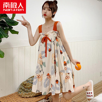 Antarctic princess style suspender nightgown for women summer pure cotton thin small sexy pajamas cute young ladies home wear