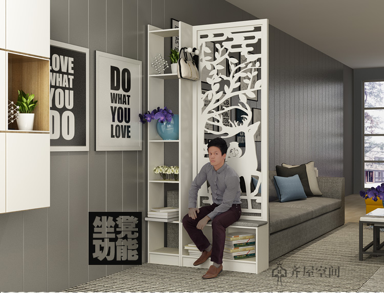 Vách ngăn tủ phòng khách màn hình căn hộ nhỏ tiết kiệm không gian đa chức năng hiện đại lắp ráp tối giản trang trí tủ hai mặt hiên - Màn hình / Cửa sổ vách ngăn lam gỗ
