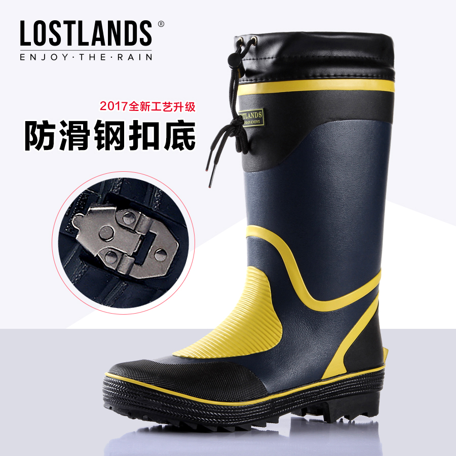 Steel Anti Slip Day Style Uber Shoes Waterproof Comfort Car Wash Rubber Boots Rain Boots Fishing Shoes High Cylinder Warm Boots