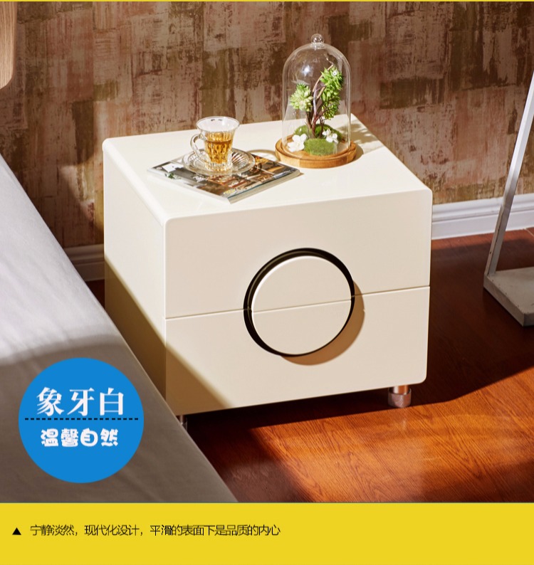 tối giản phòng ngủ giường tủ lưu trữ tủ lưu trữ tủ hiện đại lắp ráp bên tủ trắng sơn mài cạnh giường ngủ mini đã sẵn sàng - Buồng tủ quần áo gỗ giá rẻ