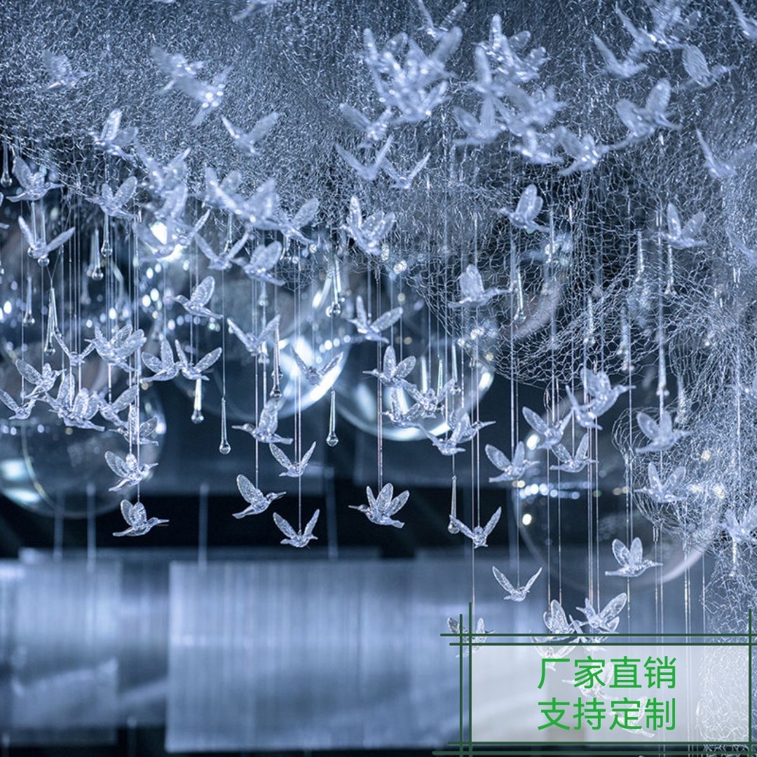 Air Pendant Accessories Acrylic Queen Bee Bird Wedding Celebration Transparent Crystal Small Bird Home Hotel Ceiling Ceiling Decoration Pendant-Taobao