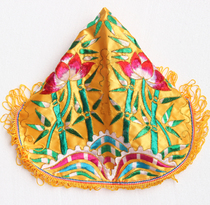 Embroidery Tiangong embroidery flat embroidered Guanyin Buddha hat Divine View Bodhisattva and Bodhisattva for the Pink