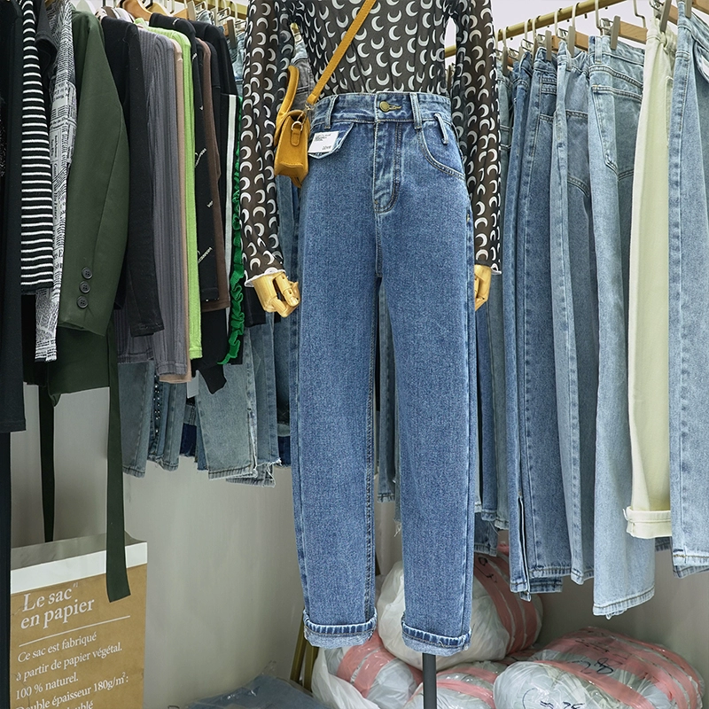 Dongdaemun phiên bản Hàn Quốc 2020 quần jeans nữ retro eo cao là mỏng mảnh mai chân hoang dã chín điểm quần thủy triều - Khởi động cắt