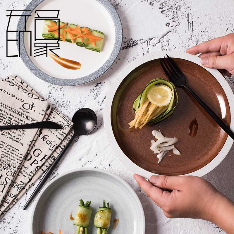 Unknown impression contracted pasta dish dish dish home individuality creative disc ceramic dinner plate plate plate