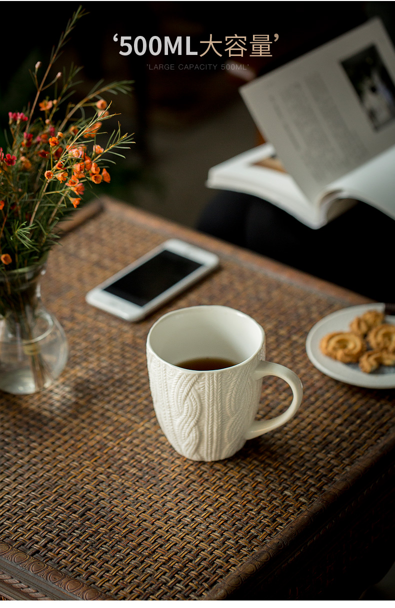 Unknown impression ceramic drinking cup European creative express keller contracted large picking coffee cup