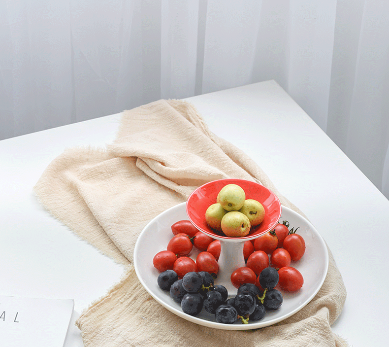 Unknown Nordic impression creative fruits means household I sitting room double ceramic bowl European - style pattern compote