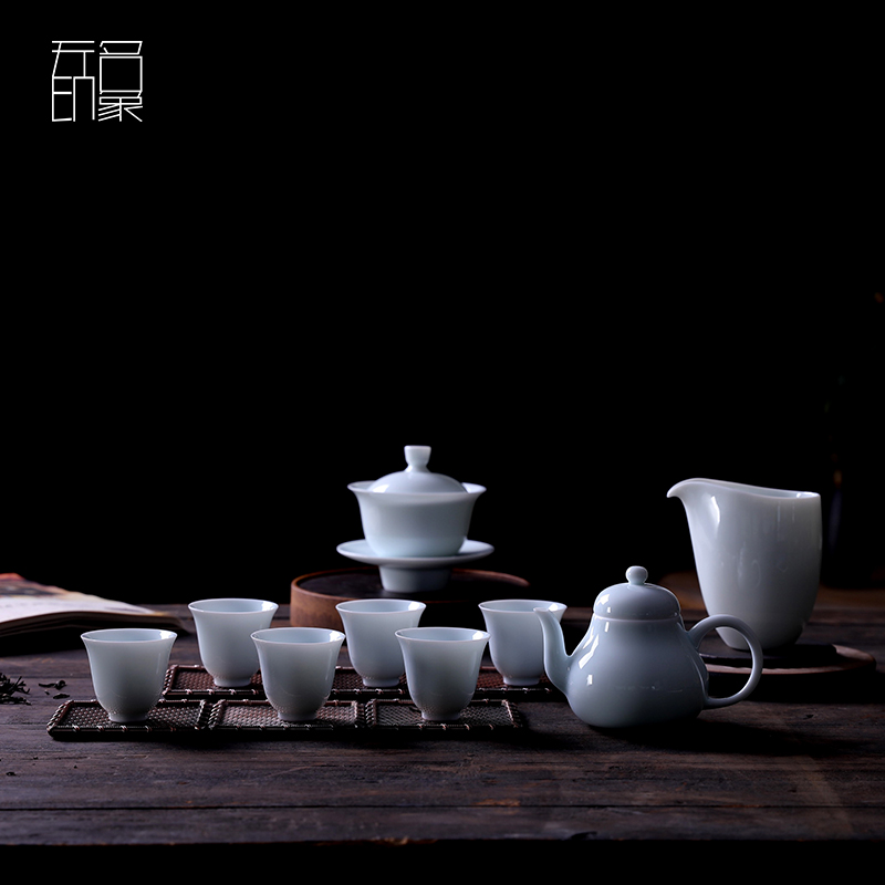 Unknown impression kung fu tea set contracted household tea creative ceramic cups teapot a complete set of gift boxes
