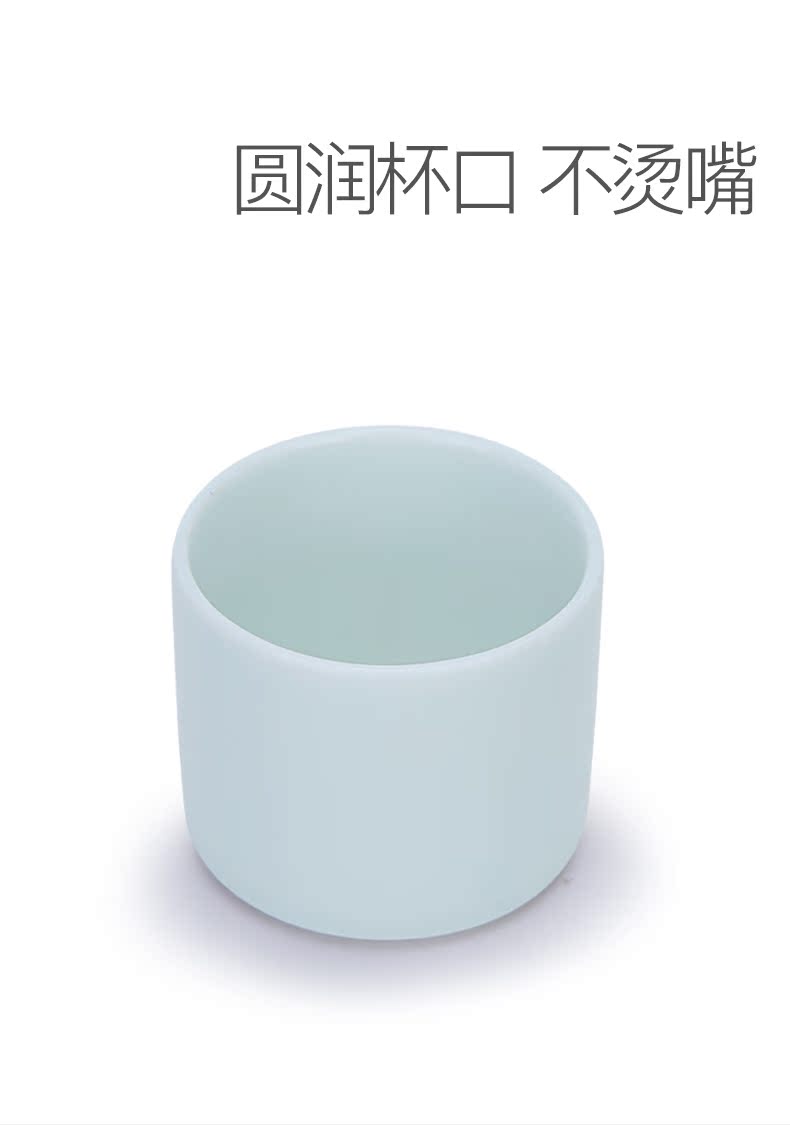 Kung fu tea set contracted household of I and contracted side teapot with a small set of ceramic tea cup of office