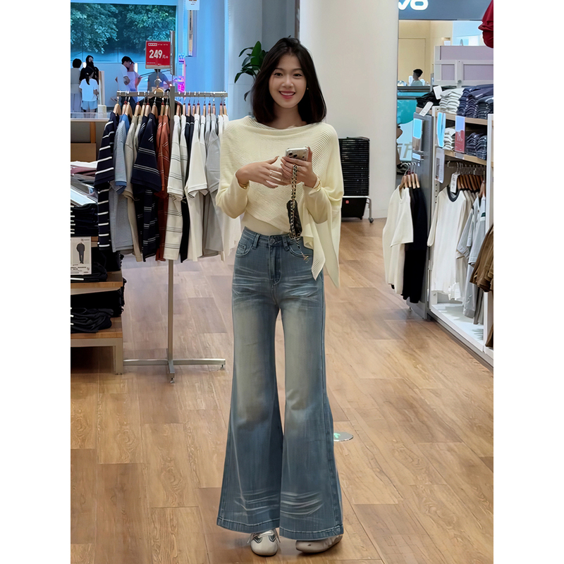French-Style Light Mature Style One-Shoulder Faux Two-Piece Knitted Sweater for Women, New Summer Design, Slimming Long-Sleeve Top for Women