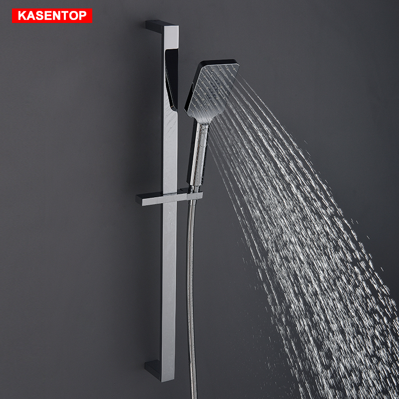Kaisi En Copper Square Shower Bracket Set for Home Bathroom Handheld Shower Hose Nozzle Holder Adjustable Kaisi En Copper Square Shower Bracket Set for Home Bathroom Handheld Shower Hose Nozzle Holder Adjustable