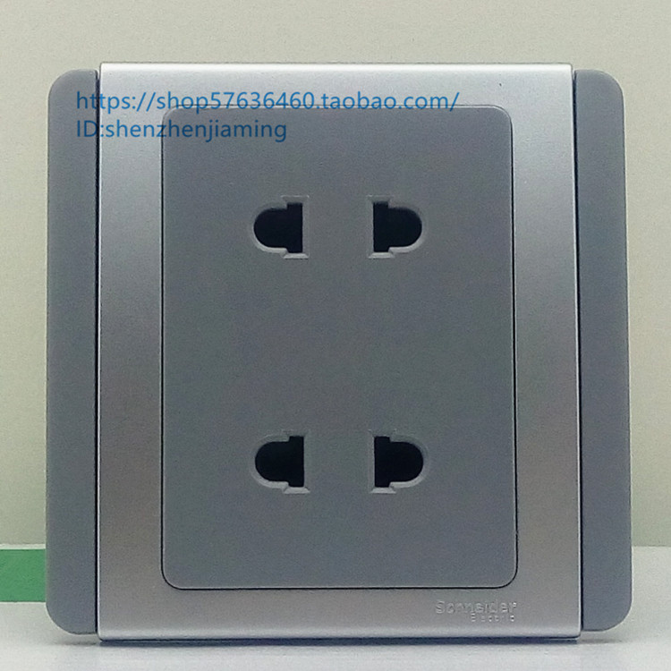 Schneider Chwins E3000 Silver Grey Four Holes Socket Silver Grey